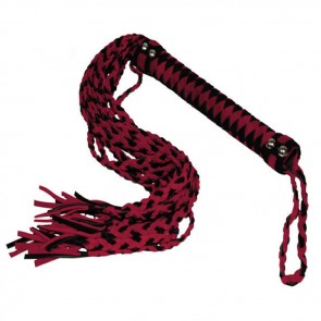 Latigo trenzado rojo y negro