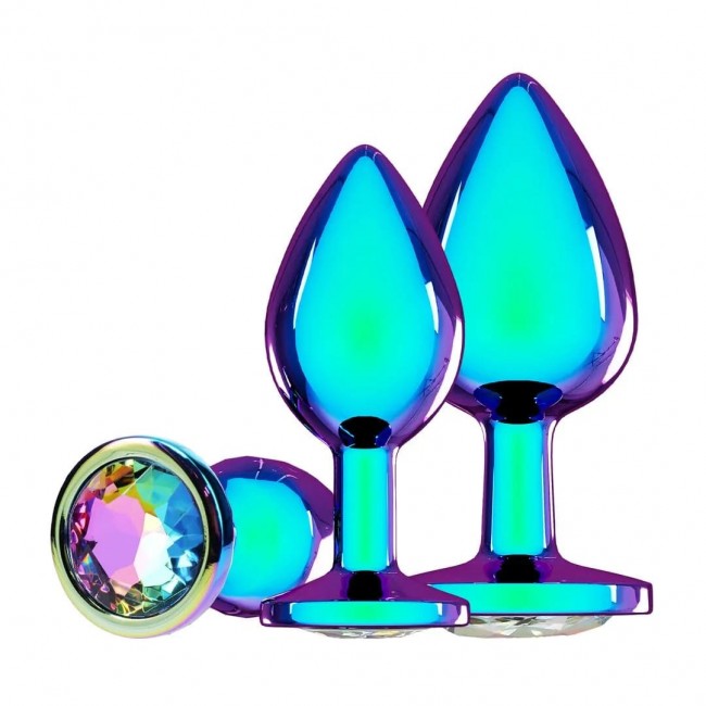 Kit 3 plugs metal para dilatacin anal :: Aurora Boreal  28.95  ::  Juguetes BDSM